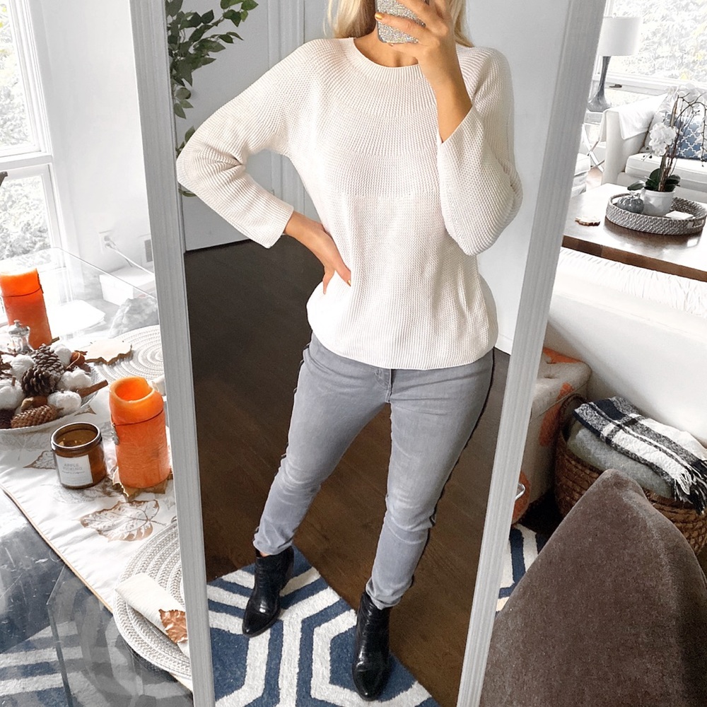 🐑 ZARA IVORY RIBBED LOOSE KNIT JUMPER! - Picture 8 of 11